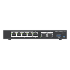 4 en 1: Firewall Nueva Generación, Router, IP PBX (24 usuarios / 8 llamadas), Switch Gigabit de 5 Puertos (4 PoE) y 2 Puertos SFP 2.5 Gigabit / Todos los puertos son configurables WAN/LAN, máximo 3 x WAN