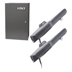 Kit de Operadores Abatibles 6006 de Doorking / Para Puertas de Hasta 5.5 Metros  / Soporta Respaldo de Baterias