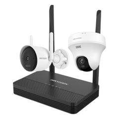 Kit IP Inalámbrico 4 Megapixel / NVS 4 Canales / 1 Cámara Bala Exterior + 1 Cámara Turret Interior con Lente 2.8 mm y Dual Light / Audio Bidireccional (Micrófono y Bocina) / Soporta Micro SD de 512 GB