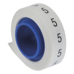 Rollo de Etiquetas Marcadoras, Pre-Impresos con el Número 5, de 2.4 Metros (7.87 Pies), Color Blanco