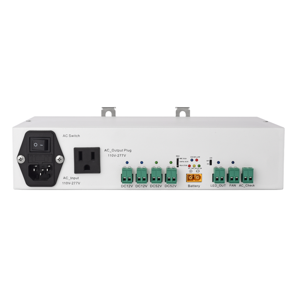 Fuente de Alimentación / 52V 3A + 12V 5A / Respaldo Batería / Riel DIN / Protecciones Sobrecarga-Cortocircuito / Telecomunicaciones