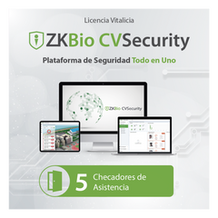 Licencia para ZKBio CVsecurity permite gestionar hasta 5 dispositivos para tiempo y asistencia