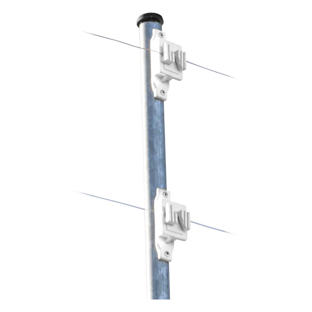 Aislador de Paso Blanco Reforzado para Cercos Eléctricos / Aislamiento hasta 18 kV / Resistente a Clima Extremo / Polipropileno y Policarbonato