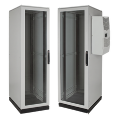 Gabinete de Telecomunicaciones ProLine V/D, 700 mm de Ancho, 800 mm de Profundidad, Compatible Con Aire Acondicionado Tipo G28, 42 UR, Color Gris Claro