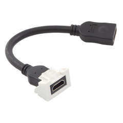 Adaptador HDMI con Pigtail Hembra-Hembra, Para Vídeo 720, 1080p, 4K UHD Compatible con Faceplates MAX Siemon de 2 Salidas, Color Blanco