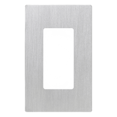 Placa de pared Claro de 1 espacio sin tornillos visibles, acabado en acero inoxidable, para atenuadores y controles Lutron Maestro, Diva, Skylark y control Pico