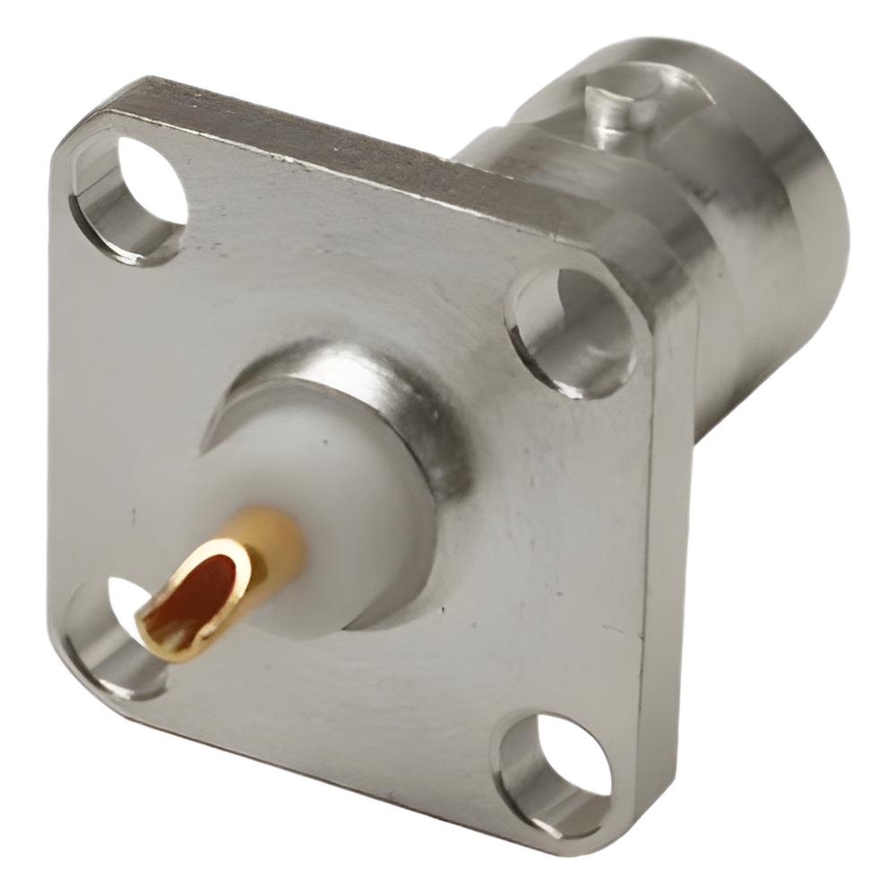 Conector BNC hembra, montaje en panel de 4 perforaciones a 13 mm