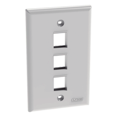 Placa de Pared Vertical, Salida Para 3 Puertos Keystone, Color Blanco