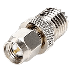 Adaptador en Línea, de Conector SMA Macho a Mini-UHF Hembra, Níquel/ Oro/ Teflón.Au/Teflón.