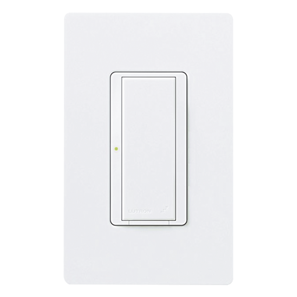 Interruptor de pared on/off para sistema RadioRA 2, doble voltaje 120/277 V, 8 A en iluminación y motores de 1/10 HP (3 A), dos hilos sin cable neutro, unipolar o multilocalización