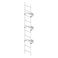 Escalera Exterma Sólida de 3 metros para Secciones 1 a 12 de Torres Super Titan (Incluye 3 Herrajes Sujetadores).