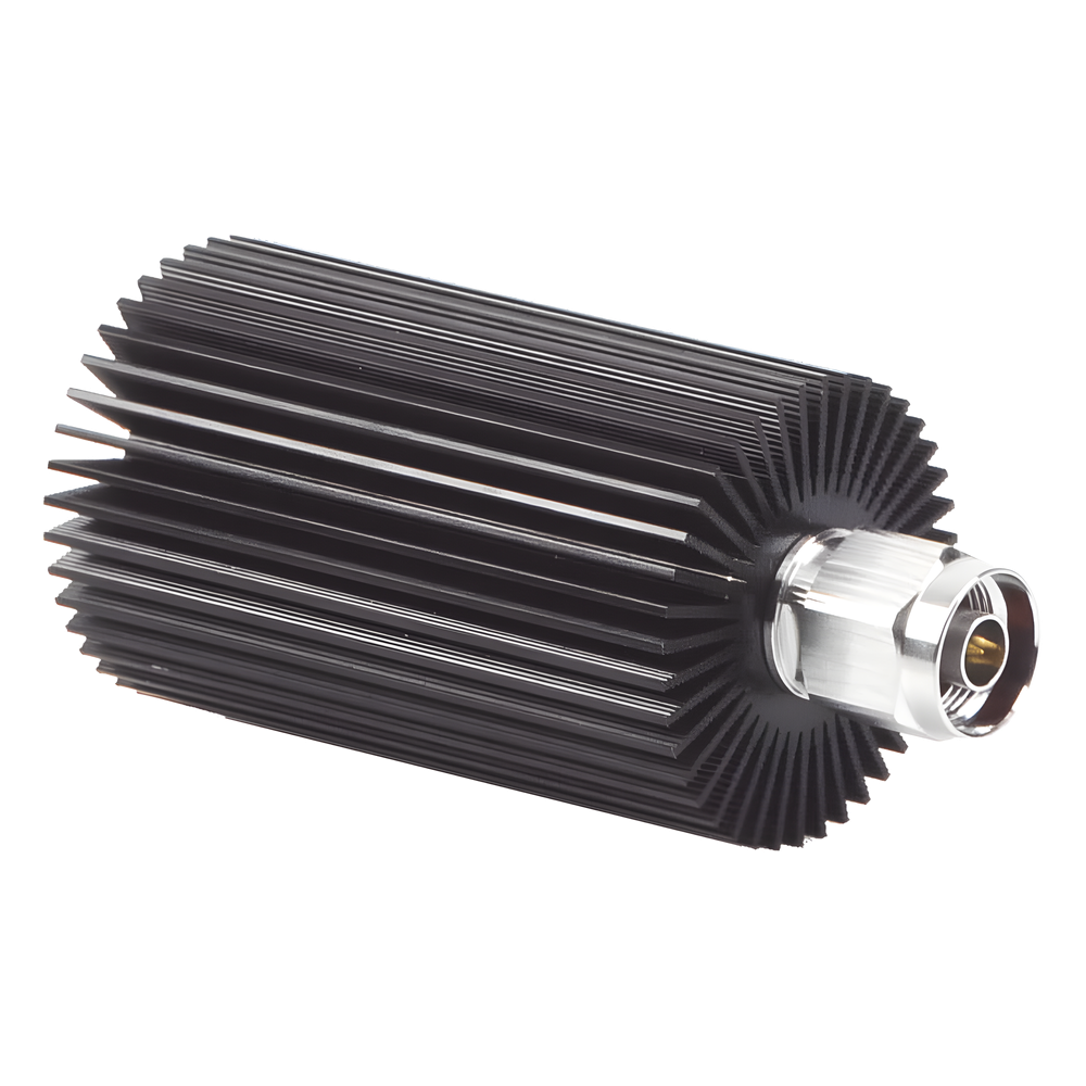 Carga Terminal de 50 Ohm, 0-960 MHz, Perdida por Retorno de 25 dB, 30 Watt, Conector N Macho para Circuladores dB Spectra.