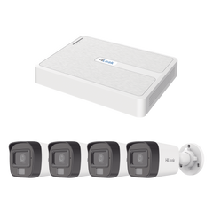 Kit IP 2 Megapixel / NVR de 8 Canales con 8 Puertos PoE / 4 Cámaras IP Bala Dual light para Exterior / Micrófono Integrado