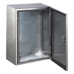 Gabinete de Acero Inoxidable IP66 Uso en Intemperie (300 x 400 x 200 mm) con Placa Interna Galvanizada.