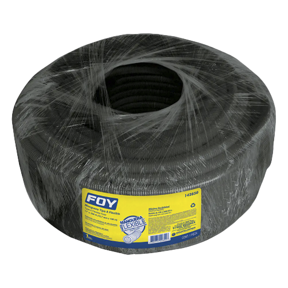 Manguera flexible para cables 1/2" x 100 m /Polietileno Alta Densidad HDPE/ Sin guía /Para uso en interiores.