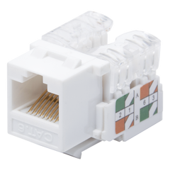 Módulo Jack Keystone Cat6 con Terminación 110 (Punchdown) para Faceplate - Color Blanco
