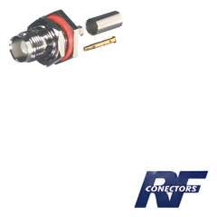 Conector TNC Hembra Hermético, montaje Trasero, D plano.