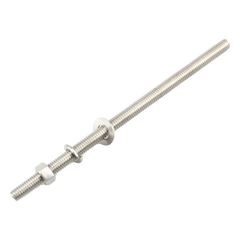 Kit de 10 Varillas Roscadas de 3/8 x 3.5 in, con Arandelas Planas, Arandelas de Seguridad y Tuercas.