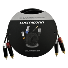 Cable 2 RCA x 2 RCA, conectores negros, con diferenciador de blanco y rojo (2x MT380-RD - 2x MT380-WH), length 2m