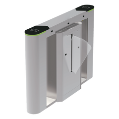 Unidad central para puerta de cortesía tipo FLAP bidireccional / 30 personas por minuto / Acabado de Lujo / Apertura en 1 segundo / Acero inoxidable / Indicadores LED / Alarma por acceso denegado