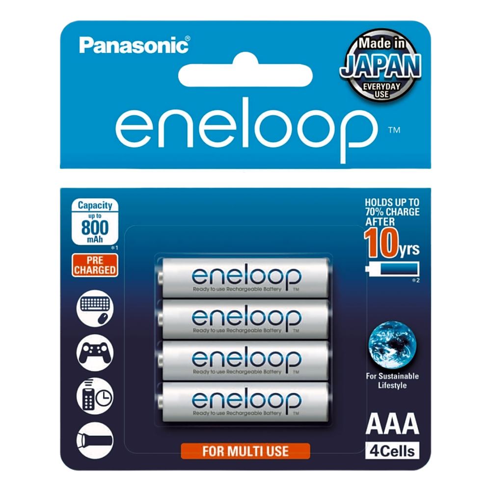 Batería Recargable AAA 1.2V ENELOOP / Ni-HM / Paquete de 4 Baterías
