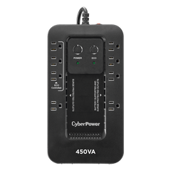 UPS de 450 VA/260 W, Topología Standby con Modo Ahorrador ECO, Entrada 120 Vca NEMA 5-15P, Con 8 Tomas NEMA 5-15R