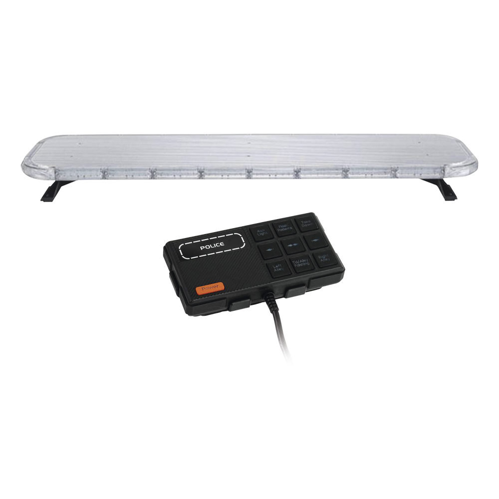 Barra de luces LED de 46" Rojo/Azul/Ambar , De 132 LEDs, Controlador Incluido, Ideal para Equipar Unidades de Seguridad Publica