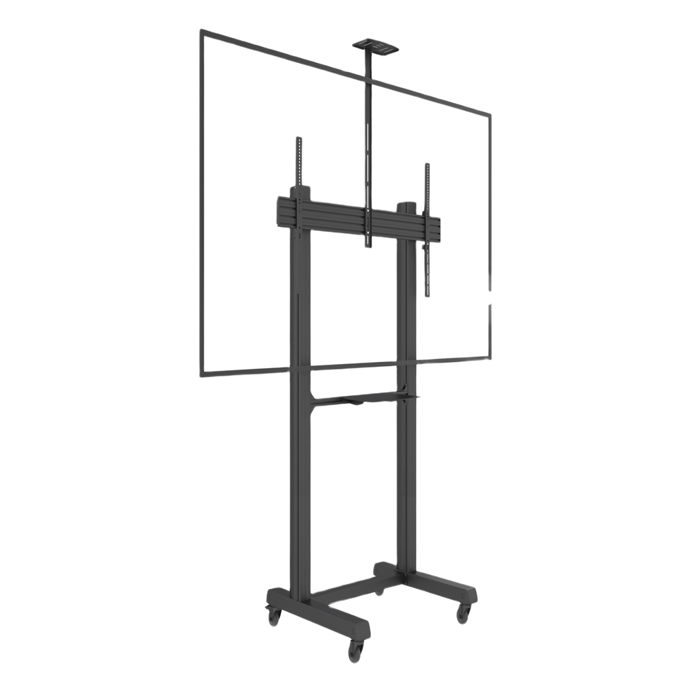 Montaje de Piso Móvil para Pantallas de  65 in a 100 in | vesa 100 x 100 hasta 1000 x 600 | carga maxima soportada 120kg| Fabricado en aluminio y acero
