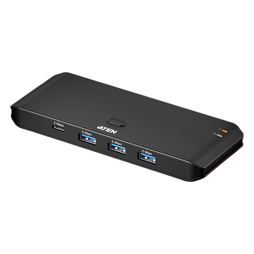 Switch Compartido USB 3.2 Gen 1 2x4 | Tipo de Host A+C | 5 Gbps | Botón Integrado | Selector Remoto | Diseño Compacto | InstaSync
