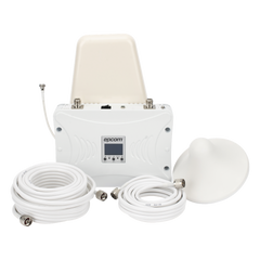 Kit Amplificador de Señal Celular 2G, 3G y 4G / Mejora llamadas convencionales y VoLTE / Amplifica señal de TELCEL, AT&T y MOVISTAR / Cubre hasta 300 m² con una antena y hasta 900 m² con 3 antenas.