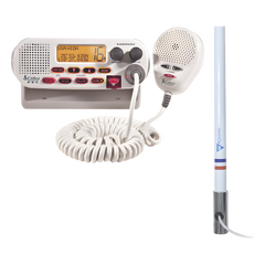 Kit de radio MRF45D | mas antena marina TX-5101-SYS fabricada en fibra de vidrio con base roscable de acero inoxidable