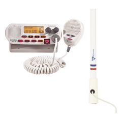 Kit de radio MRF45D | mas antena marina de fibra de vidrio TX-5206-SYS y soporte para antena 4186