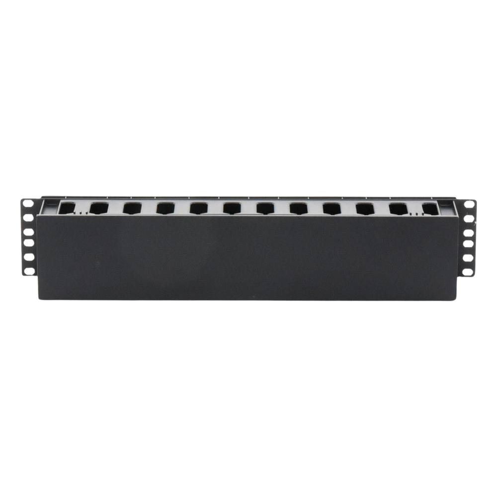 Organizador de Cables Horizontal de 2U para Rack de 19", Fabricado en Polímero Resistente a Deformaciones y Rayones