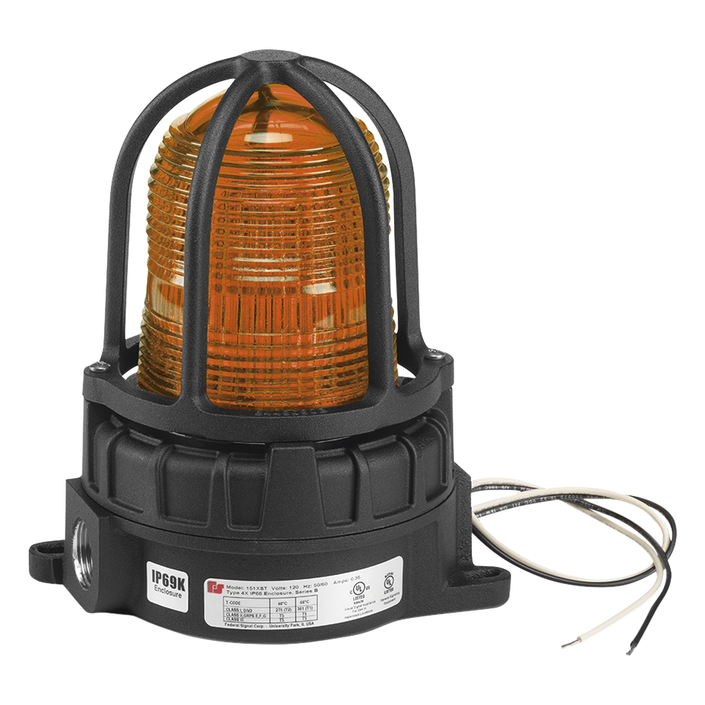 Luz de advertencia LED para ubicaciones peligrosas, montaje para superficies, 24 VCD, color Ámbar