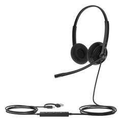 Auriculares Yealink UH34 Lite Dual con cancelación de ruido profesional para Microsoft Teams, USB-C/A e indicador de ocupado