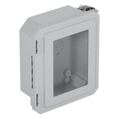 Caja Impermeable De Fibra De Vidrio, 8.77" (22.27cm) Alto x 6.77" (17.19cm) Ancho x 4.06" (10.31cm), Con Ventanilla, Listado UL/cUL, Hecho En EE.UU, Serie EnviroArmour®