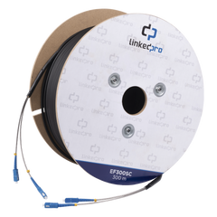 Carrete de Fibra Óptica Monomodo con Conectores SC-SC Duplex, Reforzada con Kevlar, de 300 Metros (984.25 Pies), Para Instalaciones Subterráneas por Tubería