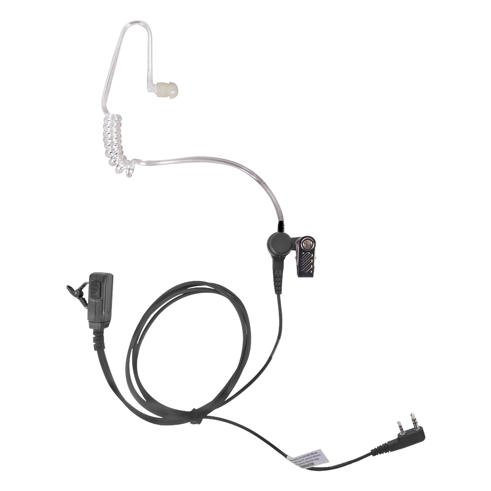 Micrófono - audífono de tubo acústico transparente de grado médico con conector de dos pines para KENWOOD Y TXPRO