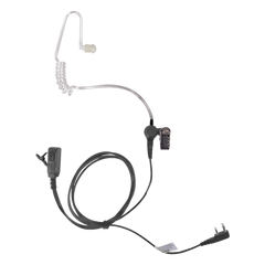 Micrófono - audífono de tubo acústico transparente de grado médico con conector de dos pines para KENWOOD Y TXPRO