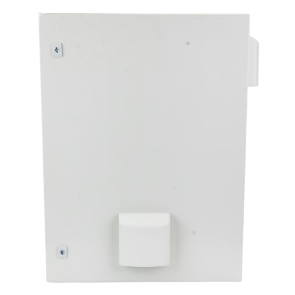 Gabinete Ventilado de Acero IP55 Uso en Exterior (600 x 800 x 300 mm) con Placa Trasera Interior Metálica y Compuerta Inferior Atornillable. Incluye Ventilador, Ventilas, filtros, Chapas y Llave T.