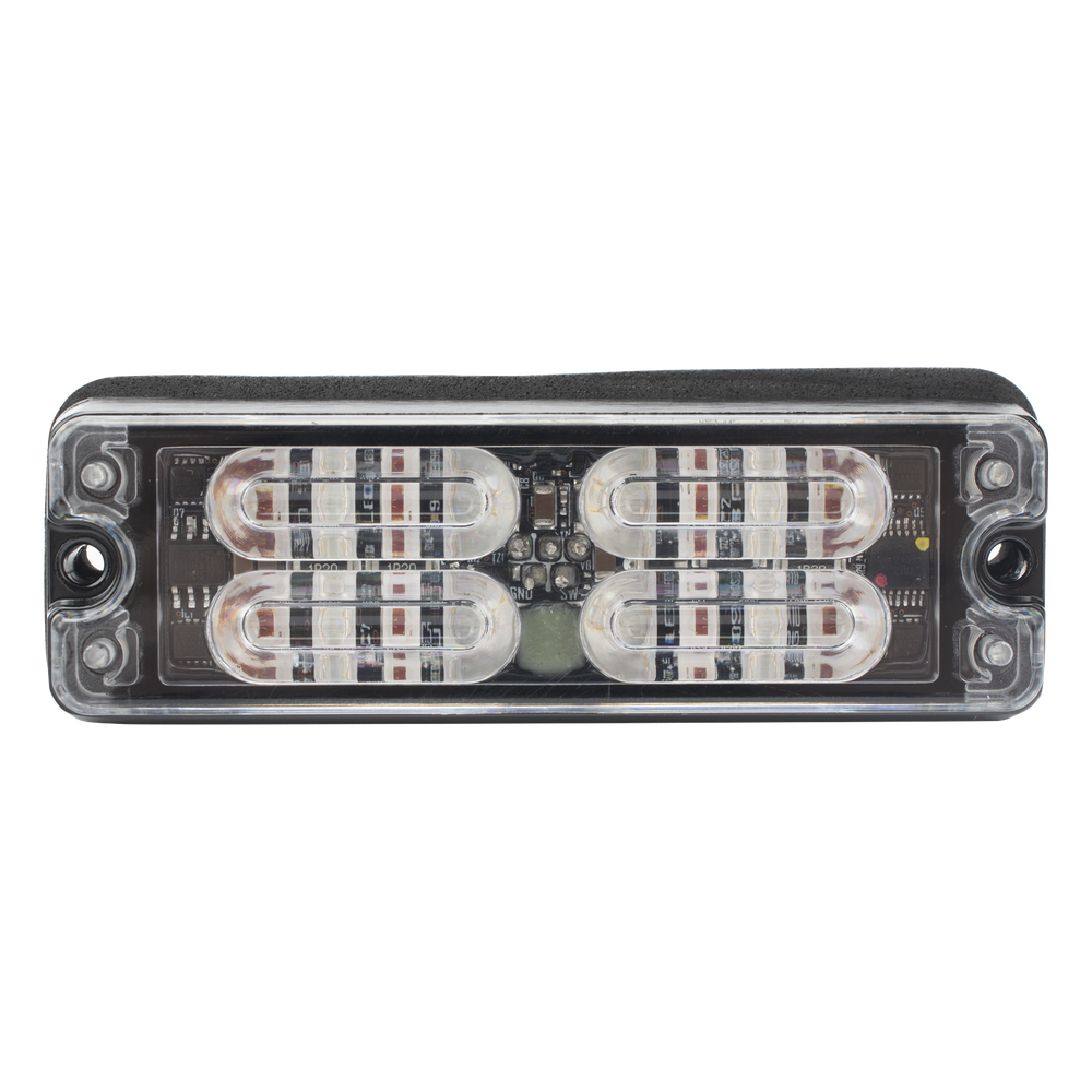 Luz Auxiliar de 16 LED, Rojo/Azul, Lente Transparente