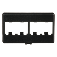 Placa de Mobiliario Modular Estándar, Salidas Para 4 Puertos Mini-Com, Color Negro