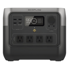 EcoFlow River 2 Pro | Estación de Energía Portátil 768Wh Litio LFP / 4 AC 800W (Max. 1600W) / 1 USB-C 100W / 3 USB -A 12W / Cargador de Coche 10A, 126W Max. / Conectividad WiFi y Bluetooth (App) / Carga Solar 220W Max.