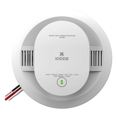 Alarma combinada de humo y monóxido de carbono, cableada a 120V CA con respaldo de batería AA, interconectable