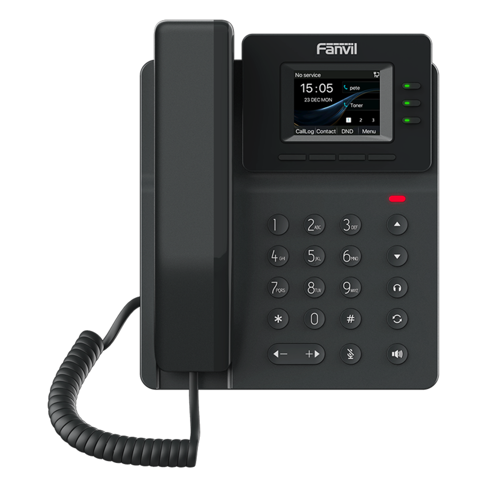 Teléfono IP empresarial para 4 líneas SIP con pantalla LCD de 2.4 pulgadas a color, Opus y conferencia de 6 vías, PoE.