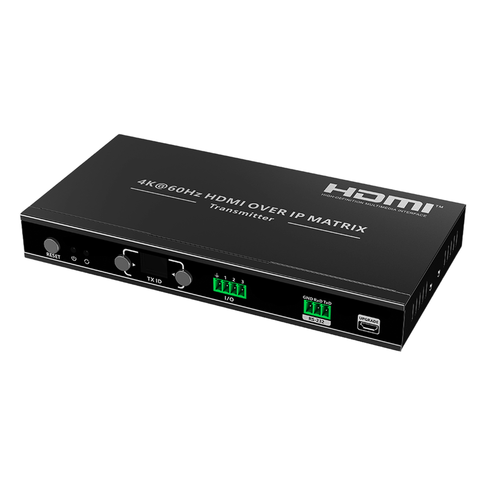 Extensor HDMI sobre IP | Transmisor | 4K@60Hz | 120 m | HDMI 2.0 | HDCP 2.2 | PoE | RS-232 | IR Bidireccional | Multicast