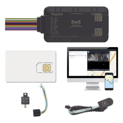 KIT Dispositivo de Rastreo Vehicular / Conectividad LTE Cat1 y LTE-M / BLE 5.0 / GNSS U-blox / Carcasa IP54 / Batería Interna de Respaldo / Detecta Interferencias / Incluye SIM500MB2Y, EPCOMGPSCODE, Relay y boton SOS