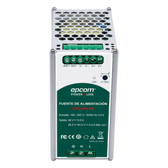 Fuente de Alimentación Industrial  | Tipo DIN RIEL  | 48 VCC  | 5 A | Capacidad de baterías de respaldo