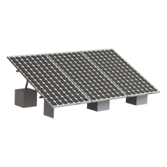 Montaje para 3 Panel Solar, Riel "8" de 4050mm para Módulos con Espesor de 35mm, Velocidad de Viento Máx. 136km/h (20° a 45°)
