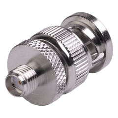 Adaptador en Línea de Conector SMA Hembra a BNC Macho, Níquel/ Oro/ Teflón.